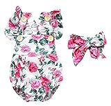 (コ-ランド) Co-land ベビー服 ロンパース 花柄 女の子 赤ちゃん ショートパンツ ボディースーツ オーバーオール 可愛い 73 バラ色