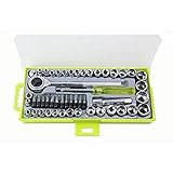 レンチ･スパナ･ビットセット　50点セット 差込角6.3(1/4インチ) 9.5mm (3/8インチ) 炭素鋼･鋼製品　長持ち　自動車修理工具　家庭に必ず備え物