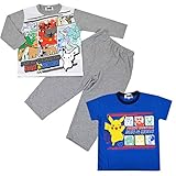 ポケットモンスター サン&ムーン パジャマ 天竺スウェットパジャマ ポケモン ピカチュウ 子供 半袖 長袖 長ズボン 男の子 fo-2top05 100cm グレー