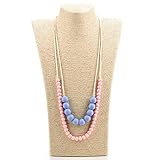 Lofca Silicone Teething Necklace-Baby Toy for Mom to Wear- Stylish Teether-Safe for Baby-100% BPA Fr