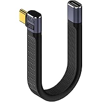 Poyiccot 240W USB-C To USB-C Cable 2ft - 90 Degree Angle 40Gbps Thunderbolt 4 Fast Charging