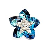 ブランドIUHA清浄な美しい夜の蓮ブローチ スワロフスキー社製クリスタル