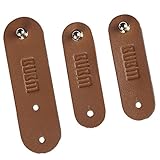 Perfk 3ピースセット　 PUレザー　データケーブル　ヘッドフォンコード　オーガナイザーラップタイ　データケーブルオーガナイザー