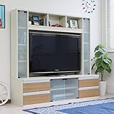 送料無料 テレビ台 ハイタイプ 50インチ TV台 テレビラック ゲート型AVボード ホワイト&ナチュラル SAV048