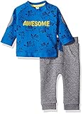Petit Lem Baby Boys' Fox Print Top and Quilted Pant Set Forest 12 Months [並行輸入品]
