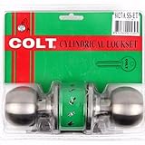 Prasertsteel COLT 8027-AET Colonial Privacy Door Knob, Satin Stainless