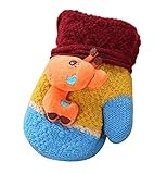 冬暖かい赤ちゃんの手袋1-2 Y男の赤ちゃんの女の子のミトン[キリン]