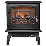 Firebird 15 " 1500 W調整可能な2設定5200btu自立ポータブル強化ガラス電気暖炉ストーブヒーター ブラック FBA_2081518