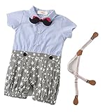 Linyuan 良質 Baby Boys Short Sleeve Gentlemen Bodysuit Romper Suit Clothes カバーオール LT07