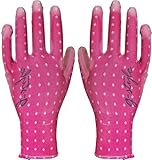 g-style 【ガーデニング用手袋】 PUキュート (ダイヤ柄) ピンク M