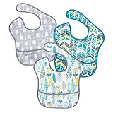 Bumkins (バンキンス) 【海外正規品】 スーパービブ 食事用防水ビブ 6~24ヶ月 3点セット (Feathers/Arrow/Quill) [並行輸入品]