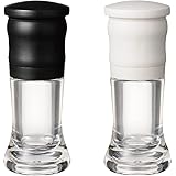 【Amazon.co.jp限定】 京セラ(Kyocera) ミル 40ml 2個セット セラミック ソルト&ペッパー 結晶塩 岩塩 胡椒 スパイス 山椒 調味料入れ 粗さ調節 分解洗浄 CMー10ー2P WHBK