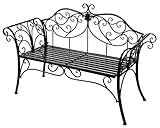 HLCベランダベンチ ガーデンベンチ アイアン (黒色)