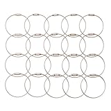 Eco Ride World ステンレス製 スチールワイヤーリング キーチェインホルダー 鍵 ループ wirestrap_002 (20本セット)