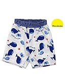 【子供服】 moujonjon (ムージョンジョン) 天竺くじらプリント５分丈パンツ 70cm～90cm M35104