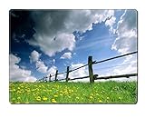 カスタムデザインプレースマット、ユニークな印刷ダイニングテーブルゴムマットDesignerフィールド農業性質の田舎CropシーズンスカイファームPlantブルーLand Landscape Farmi