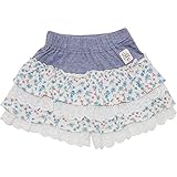 2016年 夏物 UZULAND ウズランド 小花レース３段切替 キュロット３分丈パンツ サックス◇95cm