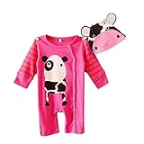 【SEBLES】ベビー服 カバーオール 帽子 セット 新生児 3ヶ月 6ヶ月 12ヶ月 長袖 長ズボン アニマル プリント 男の子 女の子 春 秋 コットン(タイプC,73cm)