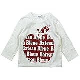 《初夏春秋対応》 ☆BateauBleue(バトーブルー) 天竺リンゴ英字ロゴ長袖Tシャツ 90cm /IV NO.AH-1741410