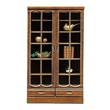 日本製 幅90cm キャビネット リビング収納 ケバンス材 ブラウン 完成品