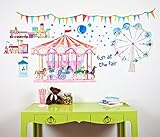 Oopsy daisy Carousel Peel and Place Childrens Wall Decals by Maria Carluccio, 54 by 60-Inch
