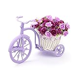 ルイ　ガーデンマニュアル藤編んだフロート小さなローズ造花 (Purple)