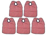 Medium Red Tartan Tucker Bib x 5 by Care Home Superstore