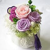 サンモクスイ 誕生日 花 プリザーブドフラワー 誕生日プレゼント フラワーアレンジメント 和風 (ピンクバラ)