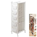 バッグ かばん 収納 バッグ収納ラック 4連 キャスター付き 収納棚 シェルフ 大容量 鞄 整理 アイボリー