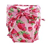 サイズミディアム、調節可能な乳児用泳いでおむつ、ネクタイ、[ストロベリー、ピンク]