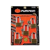 Pumpkin l50 – 5 Longシャックル真鍮南京錠キーホームTopセキュリティロックツールスチールカバープレート( ptt-l50 – 5 : 39508 ) 5南京錠セット、パック1個。