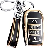 アルファード 30 ヴェルファイア 30系 新型 トヨタ適合 スマートキーケース キーカバー お洒落 キズ防止 アルファード キーホルダー (6 Key,ブラック／ゴールド)