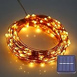 Ruanyi 暖かい白12W 100LEDソーラー銅線LEDストリングライト屋外防水妖精ランプウェディングクリスマスの装飾