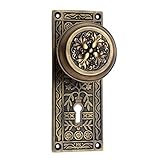 Adonai Hardware Carshena Brass Door Knob with Plate