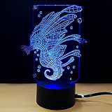 テーブルランプ3D創造性光るシホルズLEDナイトライトベッドルームベッドサイドランプホリデーギフト,Blue