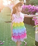 Elegant Salon発表会 結婚式 入園式 演奏会　パーティー 旅行に 　ビーチ 春夏 可愛い ベビー 子供 ノースリーブ ドレス (120cm, ピンク)
