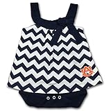 オーバーンベビーガールズシェブロンロンパースドレス