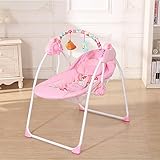 decdeal Electric Baby Cradleスイングモバイル接続音楽再生機能付き椅子for Baby Girl ピンク LVM6345101986632IN