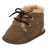 Tovadoo ベビーシューズ 紐靴 男の子 女の子 秋冬 多色 裏ファー 暖かい ソフト つま先保護 室内 保育園 0-18ヶ月