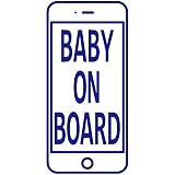 14色 BABY ON BOARD iphone ステッカー LINE 【BABY IN CAR スマホ モバイル アイフォン 携帯 電話 シンプル 赤ちゃん 男の子 女の子】 (ブルー)