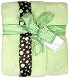 Raindrops Flurr Receiving Blanket, Brown with Sage Dots by Raindrops [並行輸入品]