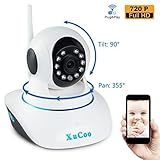 Security Camera Wifi Wireless IP Camera Baby Monitor 720P HD Pan Tilt (Day/Night Vision,2 Way Audio,