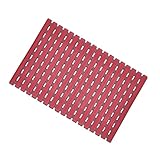 Homyl シャワー　浴槽　フロアマット　浴室　安全　滑り止め　サクション　カーペット　全5色　 - 赤