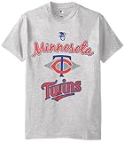 MLB Minnesota Twinsメンズ58t Tee、スチールヘザー、XXLサイズ