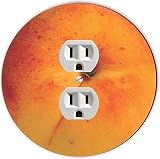 Rikki Knight RND-OUTLET-22 Apricot Fruit Whole Round Single Outlet Plate [並行輸入品]