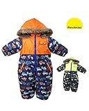 【子供服】 moujonjon (ムージョンジョン) オックス車柄ベビースノーコンビ 80cm～95cm M64184