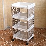 キッチン ワゴン 収納 物落ち防止フレーム付 4段 ルーチェワゴンテーブル (L)