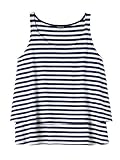 Angeliebe エンジェリーベ 授乳 口 付 ボーダー フレア キャミ タンク S ～ M ネイビー ボーダー
