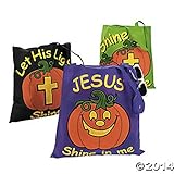 Glow in Dark Halloween Christian Pumpkin Tote Bags by Oriental Trading