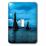 Scenes from the Pastマジックランタン – ヴィンテージYachting onスコットランドグラスゴー川クライド1890マジックランタン – 照明スイッチカバー – シングルトグルス